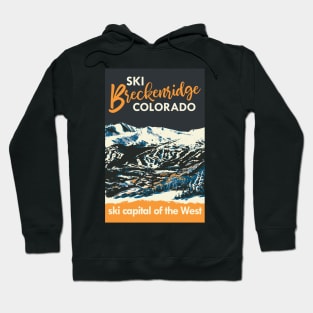 Yellow Breckenridge Vintage Ski Poster Hoodie